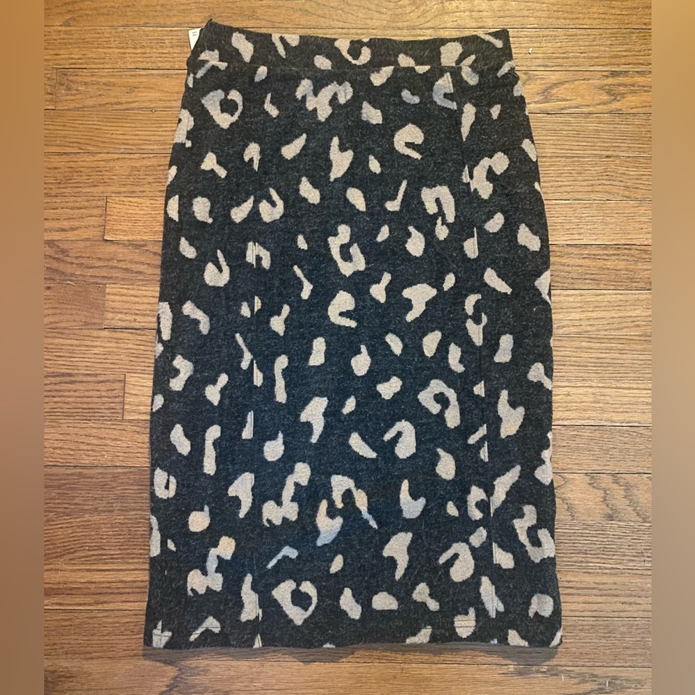 NWT Anthropologie Maeve Delphine sweater knit animal print pencil skirt - Picture 5 of 8